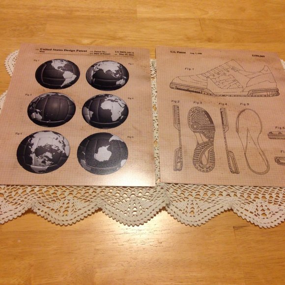 Distressed, antiqued look prints showing patents - Picture 6 of 8